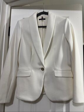 Tommy Hilfiger Ivory Single-Button Shawl Collar Blazer